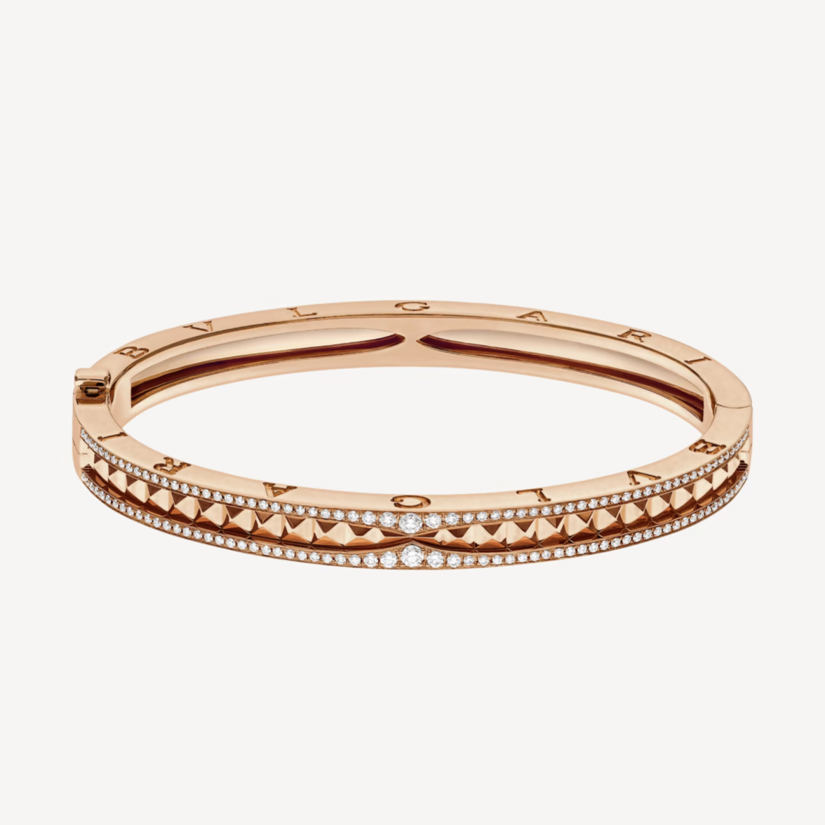 [Star Jewelry]ZERO 1 SPIRAL AND PAVED DIAMOND PINK GOLD BRACELET