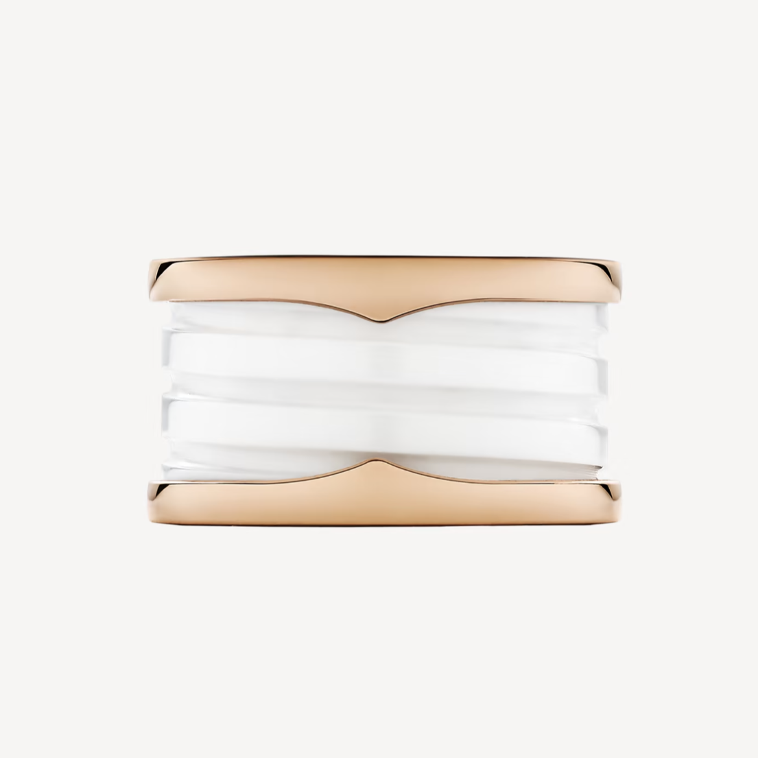[Star Jewelry]ZERO 1 FOUR-BAND LOOPS AND WHITE CERAMIC SPIRAL PINK GOLD RING