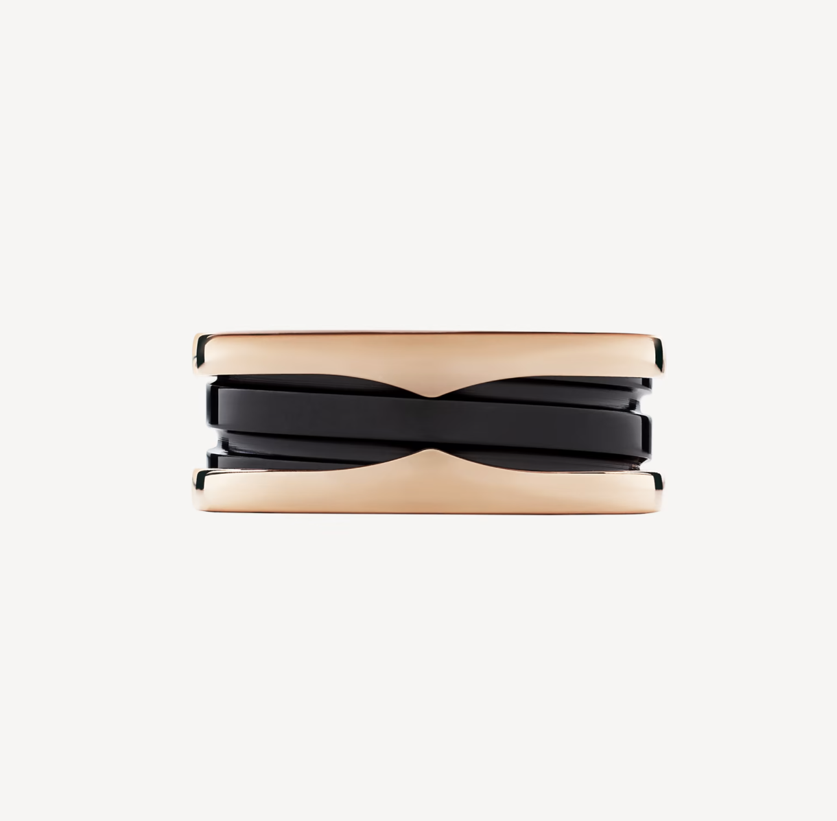 [Star Jewelry]ZERO 1 TWO-BAND LOOPS AND BLACK CERAMIC PINK GOLD RING