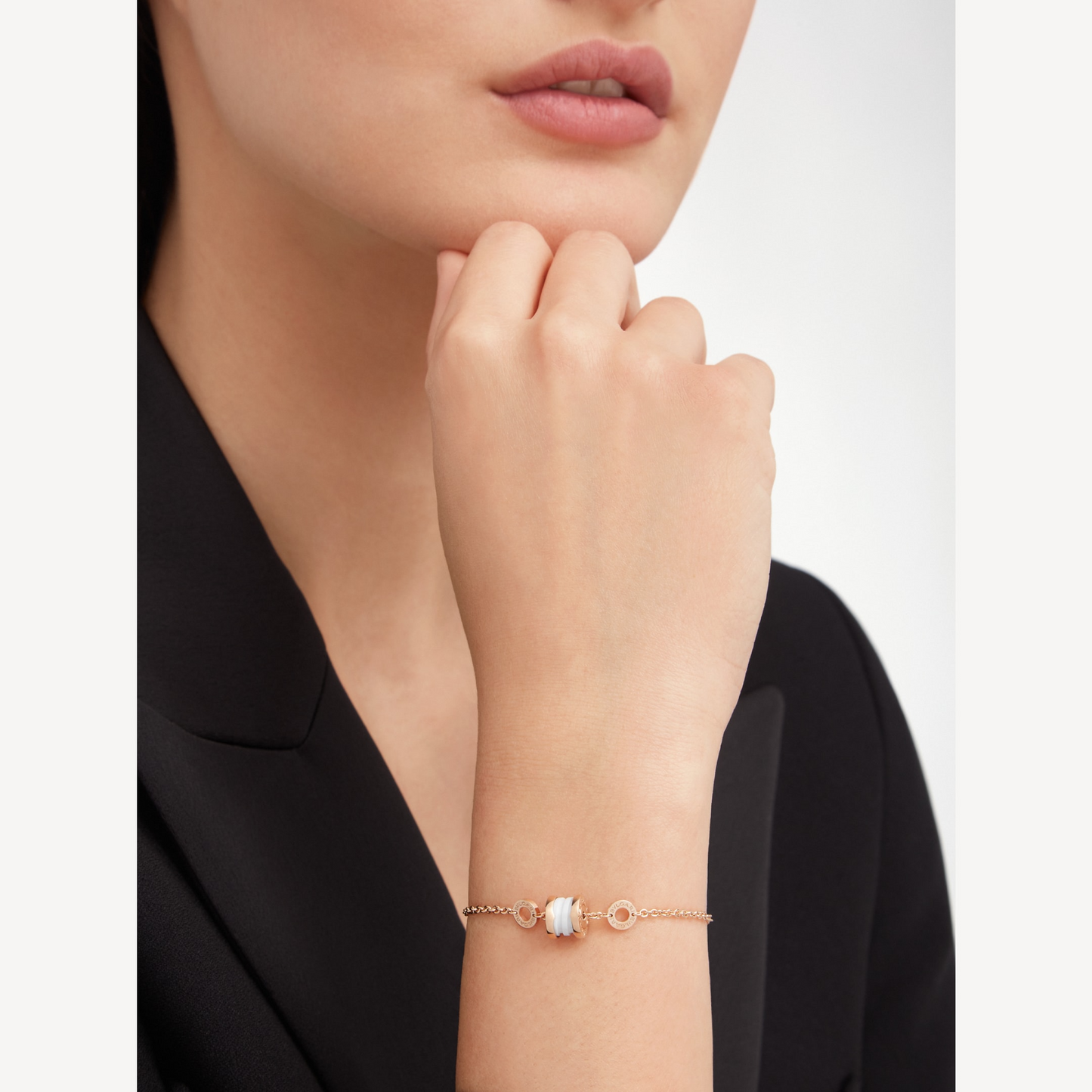[Star Jewelry]ZERO 1 SOFT PINK GOLD AND WHITE CERAMIC BRACELET