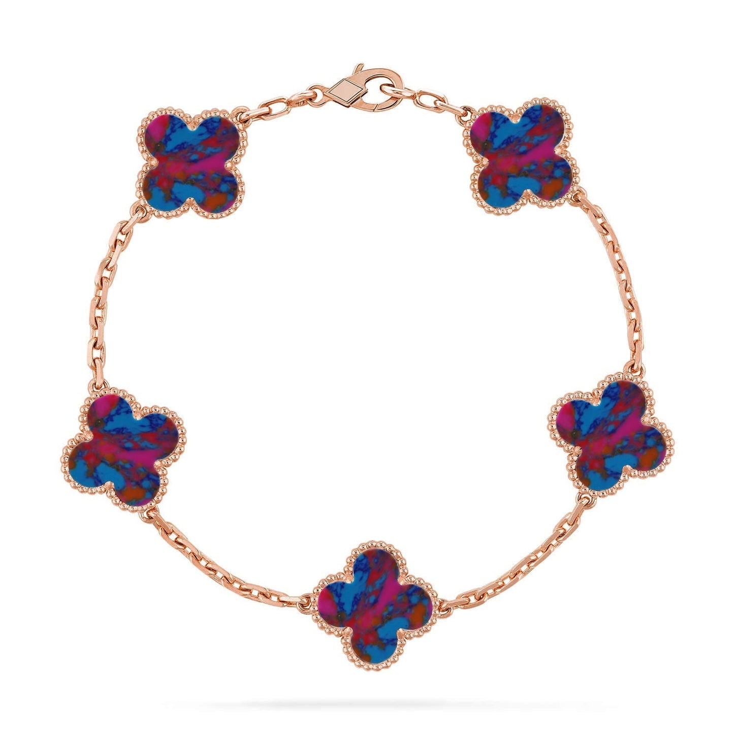 [Star Jewelry]CLOVER 5 MOTIF COLOR GEMSTONES BRACELET COLLECTION
