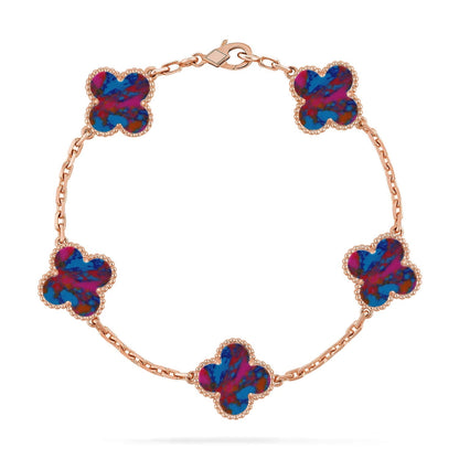 [Star Jewelry]CLOVER 5 MOTIF COLOR GEMSTONES BRACELET COLLECTION