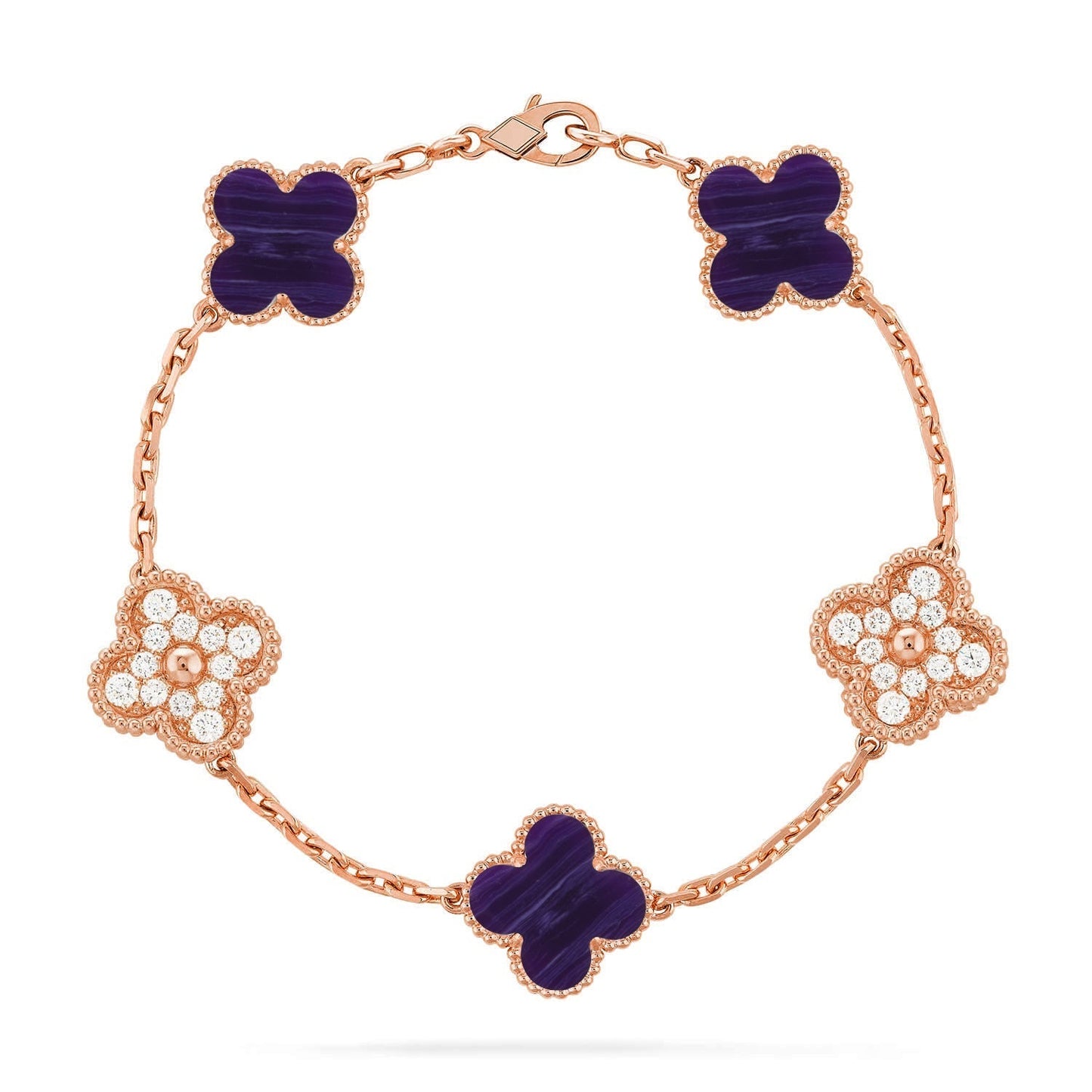 [Star Jewelry]CLOVER 5 MOTIF PURPLE STRIPES BRACELET COLLECTION