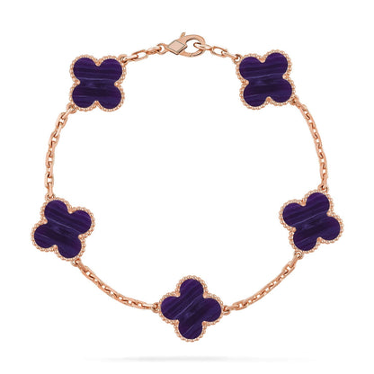 [Star Jewelry]CLOVER 5 MOTIF PURPLE STRIPES BRACELET COLLECTION
