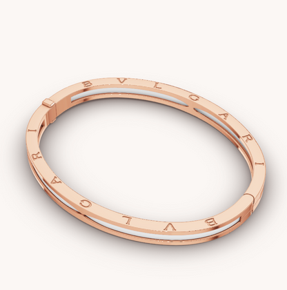 [Star Jewelry]ZERO 1 PINK GOLD WITH WHITE CERAMIC BRACELET