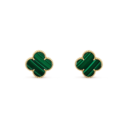[Star Jewelry]CLOVER MINI 9.5MM MALACHITE  EARRINGS