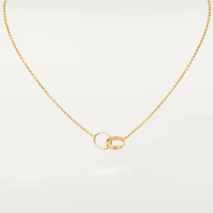 [Star Jewelry]LOVE NECKLACE DOUBLE RING GOLD