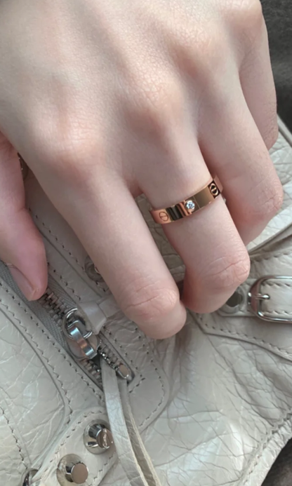 [Star Jewelry]LOVE RING 4MM 1 DIAMOND