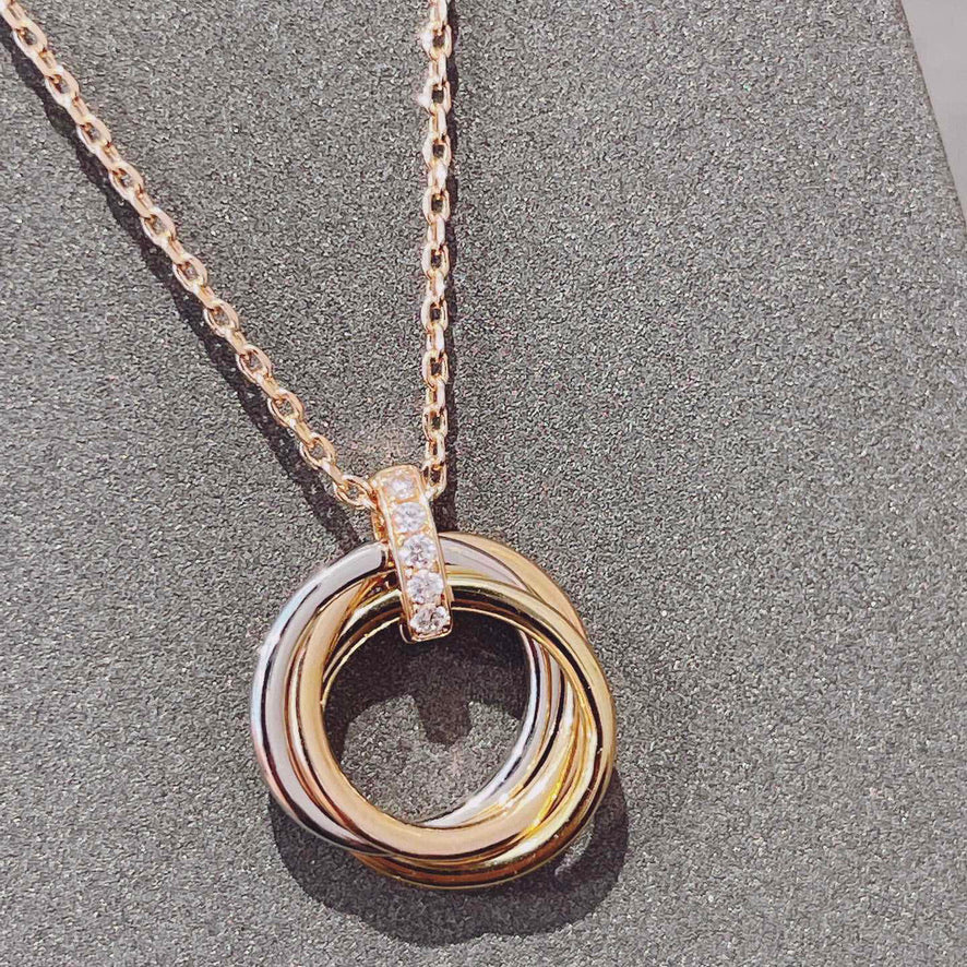 [Star Jewelry]TRINITY NECKLACE GOLD  DIAMONDS