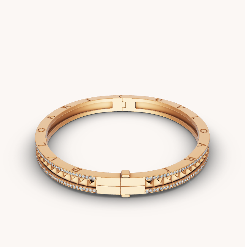 [Star Jewelry]ZERO 1 SPIRAL AND PAVED DIAMOND GOLD BRACELET