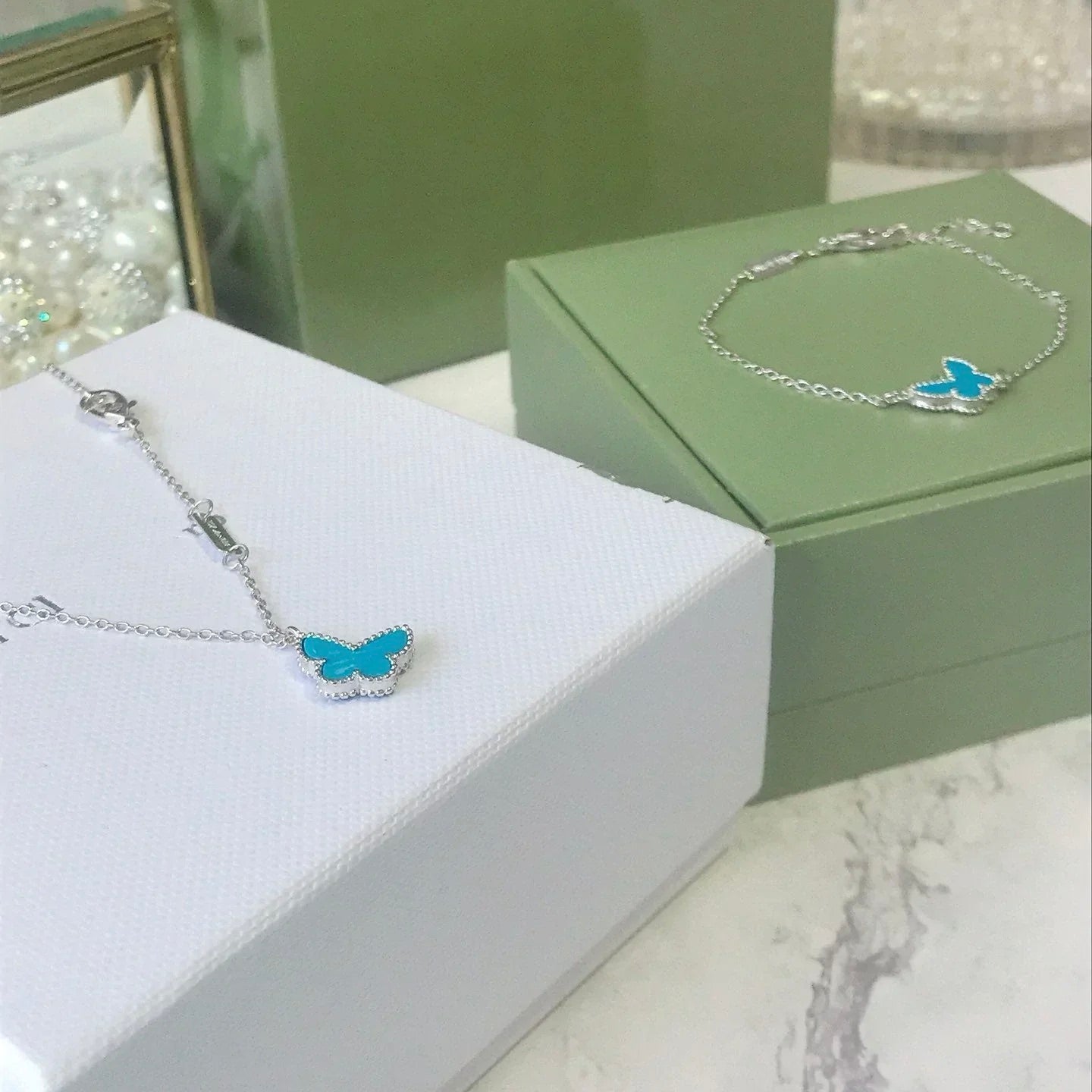 [Star Jewelry]BUTTERFLY TURQUOISE BUTTERFLY BRACELET SILVER