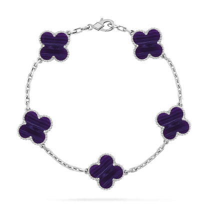 [Star Jewelry]CLOVER 5 MOTIF PURPLE STRIPES BRACELET COLLECTION
