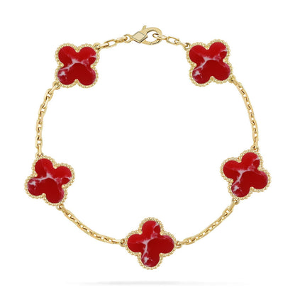 [Star Jewelry]CLOVER 5 MOTIF RED PATTERN BRACELET COLLECTION