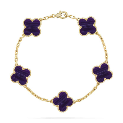 [Star Jewelry]CLOVER 5 MOTIF PURPLE STRIPES BRACELET COLLECTION