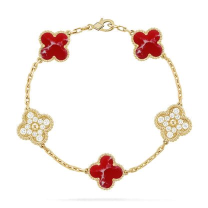 [Star Jewelry]CLOVER 5 MOTIF RED PATTERN BRACELET COLLECTION