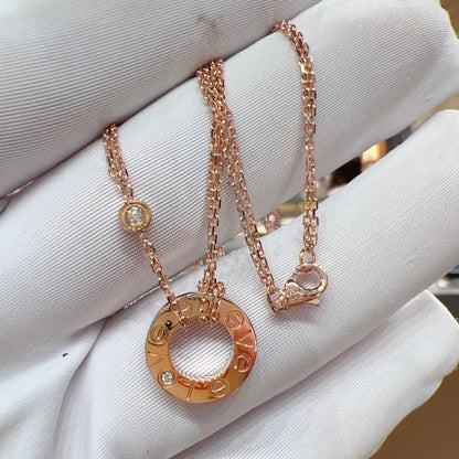 [Star Jewelry]LOVE NECKLACE 16MM 2 DIAMONDS