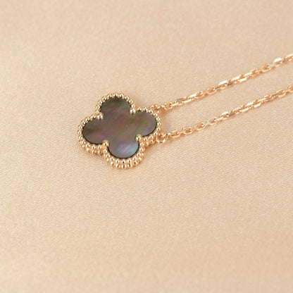 [Star Jewelry]CLOVER 15MM  GRAY MOTHER OF PEARL NECKLACE