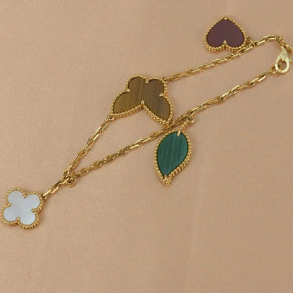 [Star Jewelry]LUCKY SPRING 5 MOTIF GOLD BRACELET