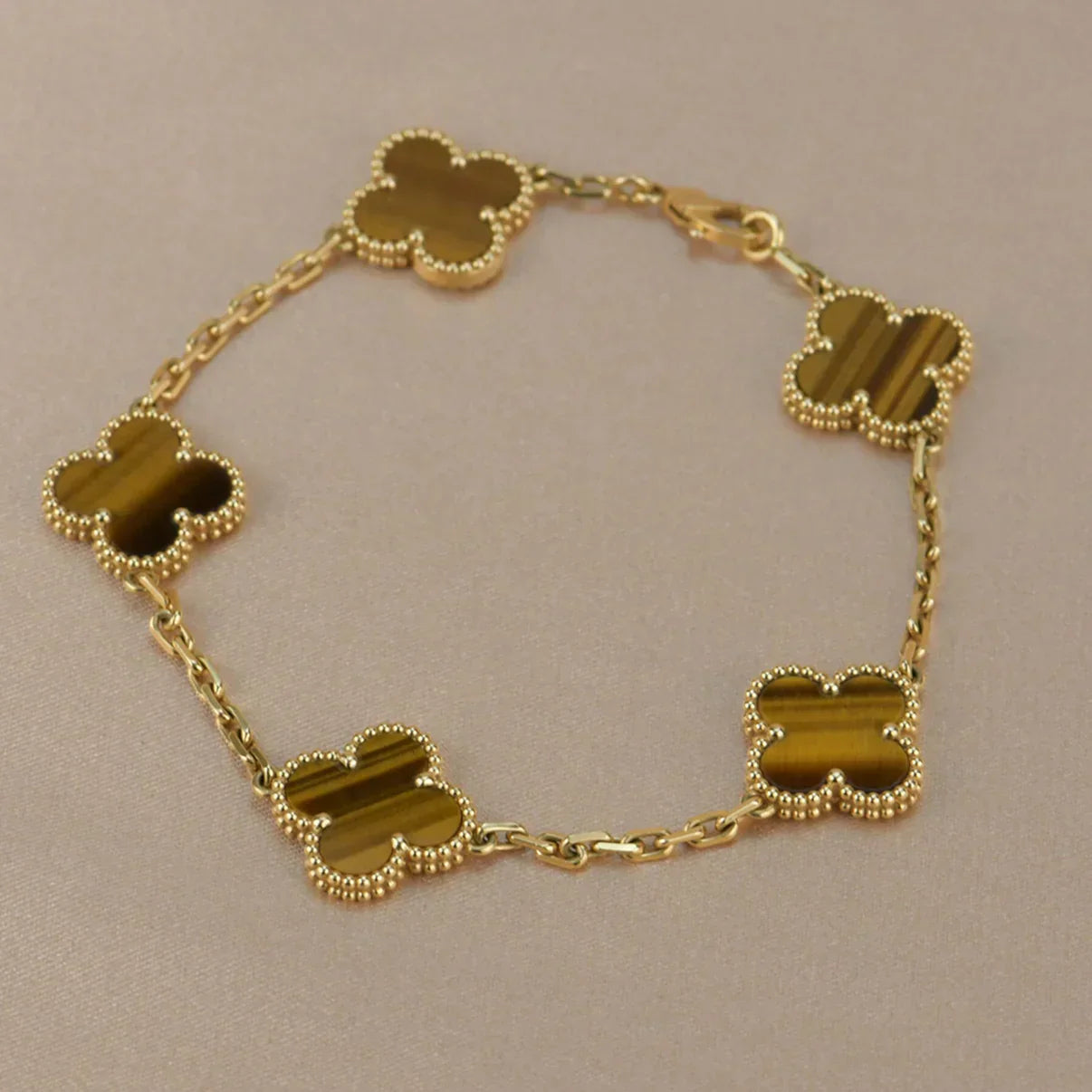 [Star Jewelry] CLOVER 5 MOTIFS TIGER EYE BRACELET COLLECTION