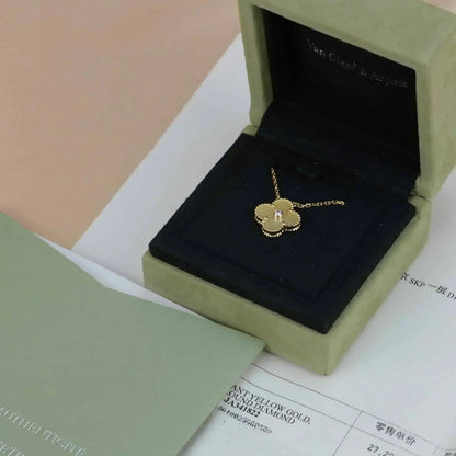 [Star Jewelry]CLOVER 15MM DIAMOND GOLD MOTHER OF PEARL NECKLACE