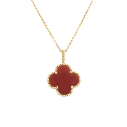 [Star Jewelry]CLOVER 25MM NECKLACE GOLD CARNELIAN