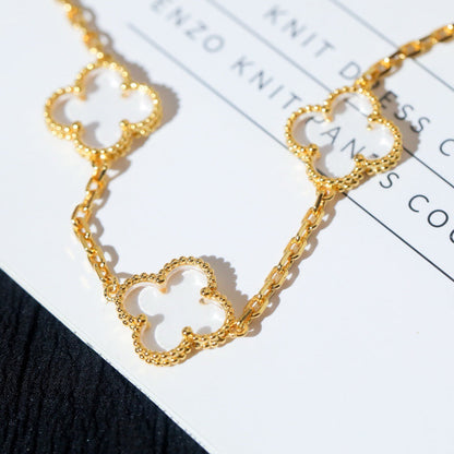 [Star Jewelry]CLOVER 5 MOTIF ROCK CRYSTAL BRACELET
