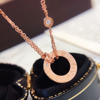 [Star Jewelry]LOVE NECKLACE 16MM 2 DIAMONDS