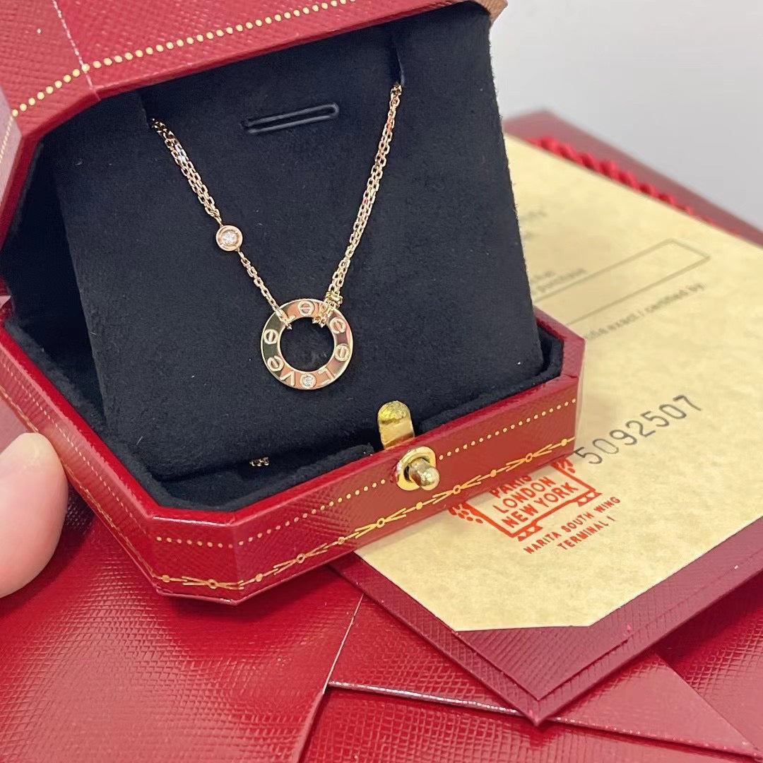 [Star Jewelry]LOVE NECKLACE 16MM 2 DIAMONDS