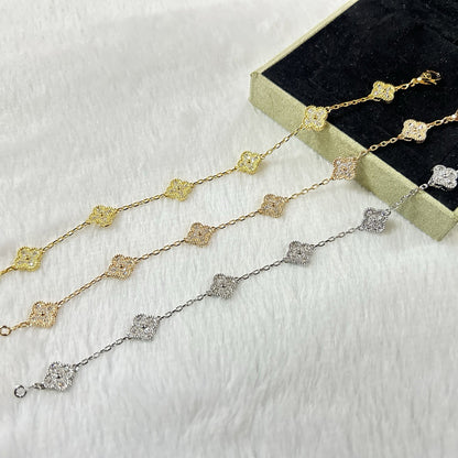 [Star Jewelry]CLOVER 6 MOTIF DIAMOND BRACELET