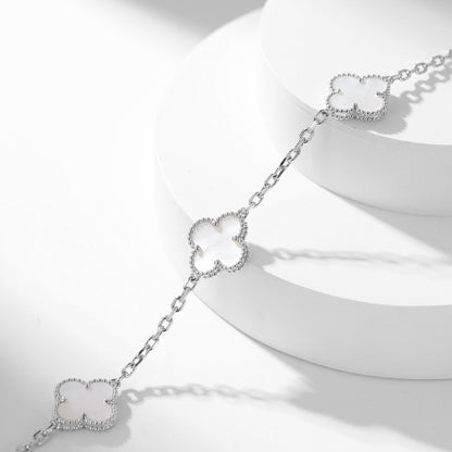 [Star Jewelry]CLOVER 10 MOTIFS WHITE MOTHER OF PEARL NECKLACE