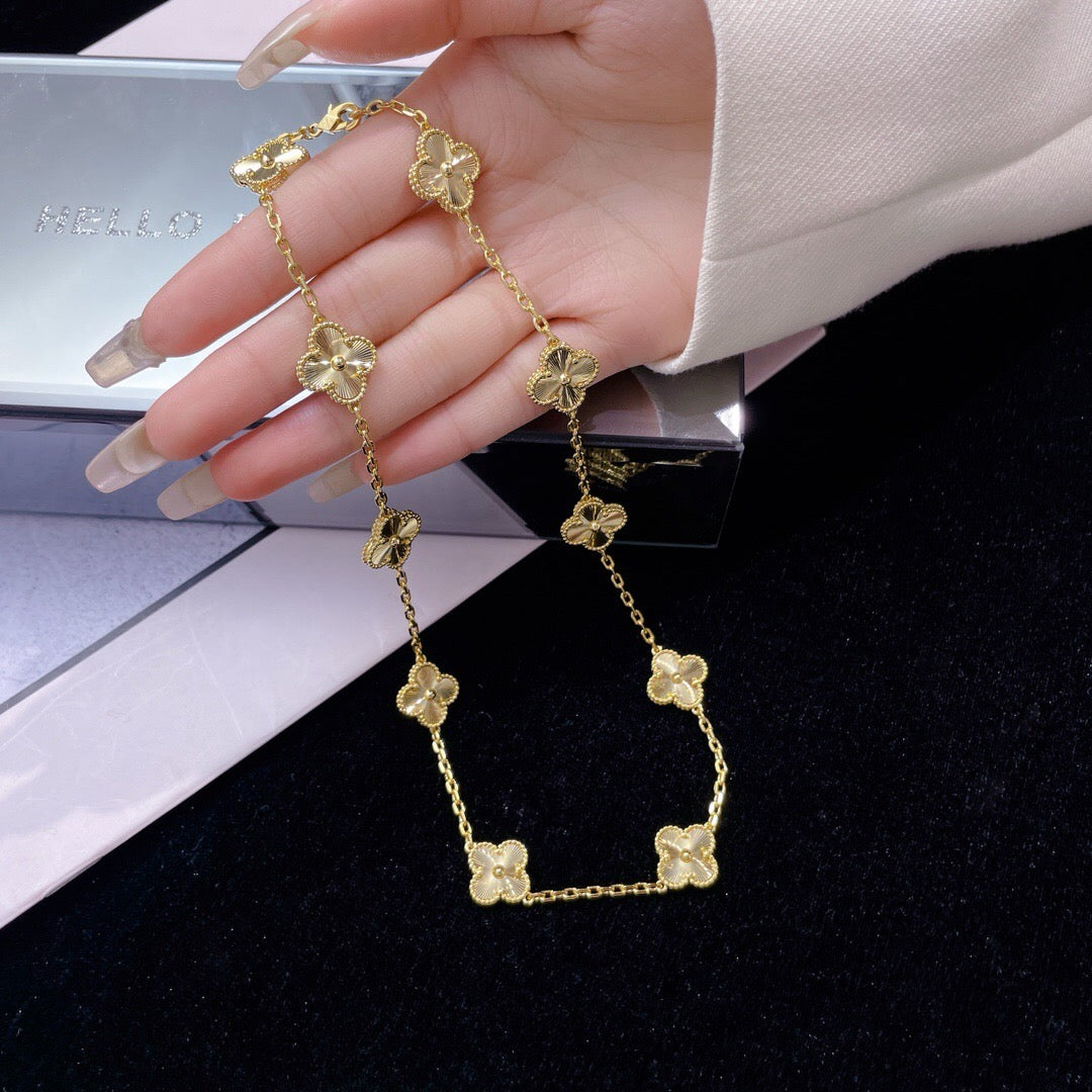 [Star Jewelry]CLOVER 10 MOTIFS LASER NECKLACE