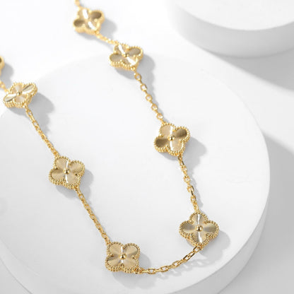 [Star Jewelry]CLOVER 10 MOTIFS LASER NECKLACE