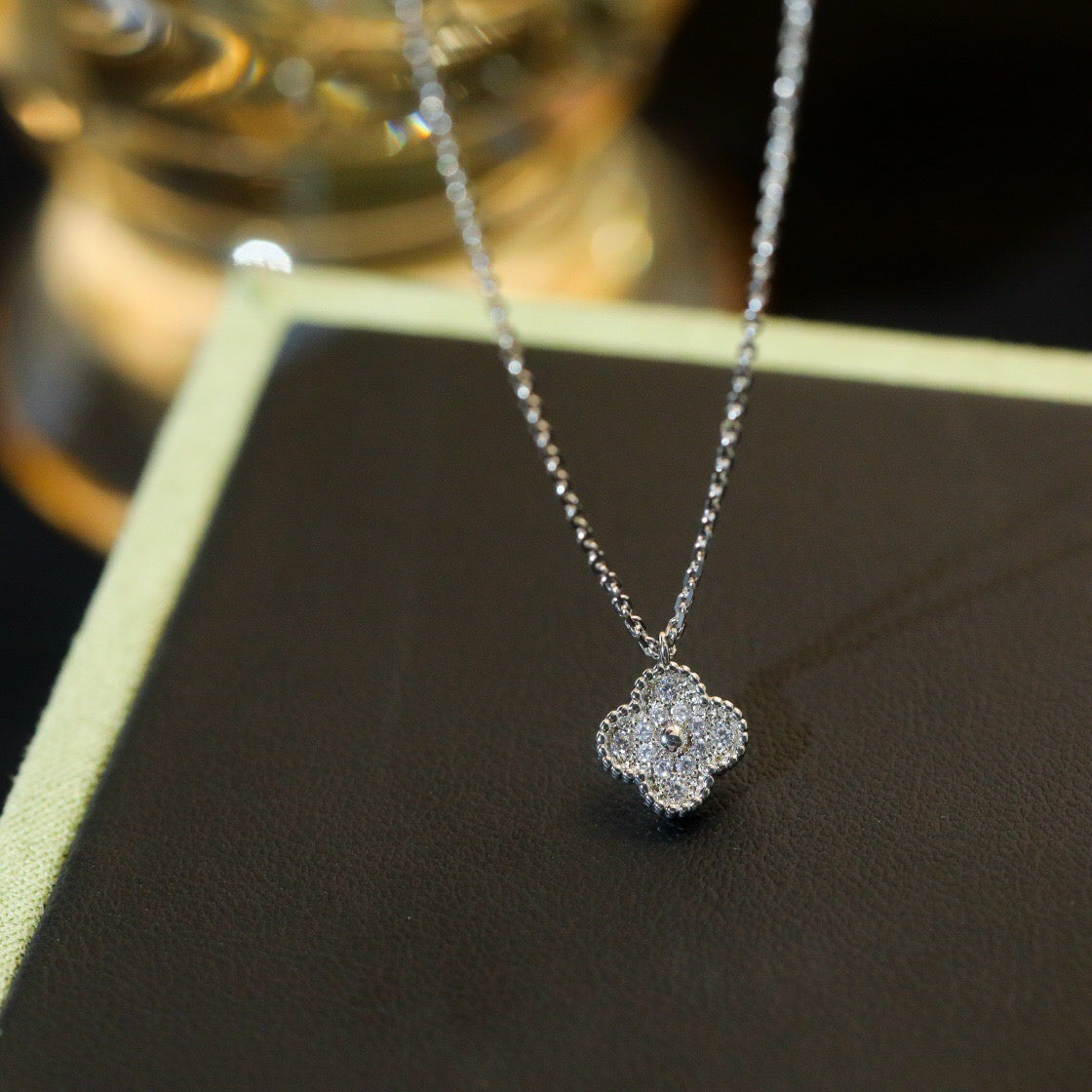 [Star Jewelry]CLOVER MINI 9.5MM PENDANT DIAMOND NECKLACE