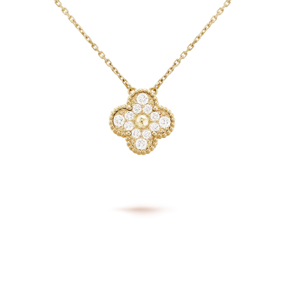 [Star Jewelry]CLOVER 15MM DIAMOND SINGLE FLOWER NECKLACE