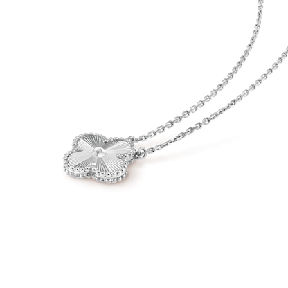 [Star Jewelry]CLOVER 15MM LASER NECKLACE SILVER