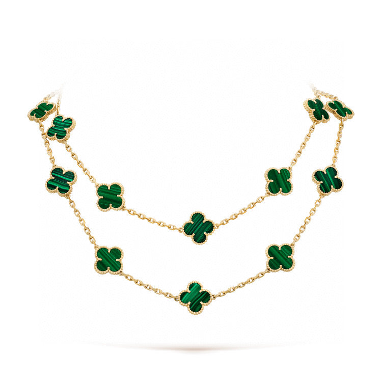 [Star Jewelry]CLOVER 20 MOTIFS MALACHITE GOLD