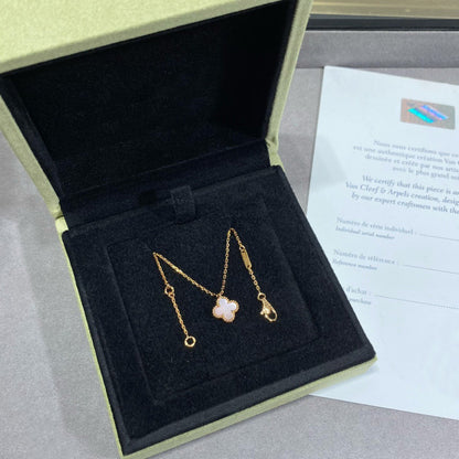 [Star Jewelry]CLOVER 15MM PINK MOTHER-OF-PEARL SINGLE FLOWER NECKLACE