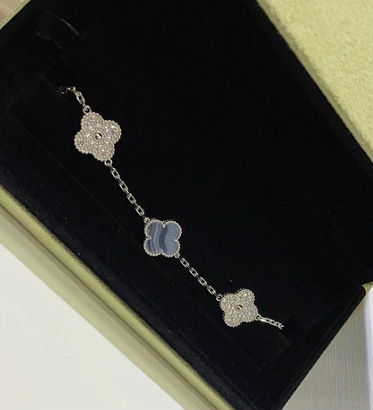 [Star Jewelry] CLOVER 5 MOTIF PURPLE CHALCEDONY BRACELET COLLECTION