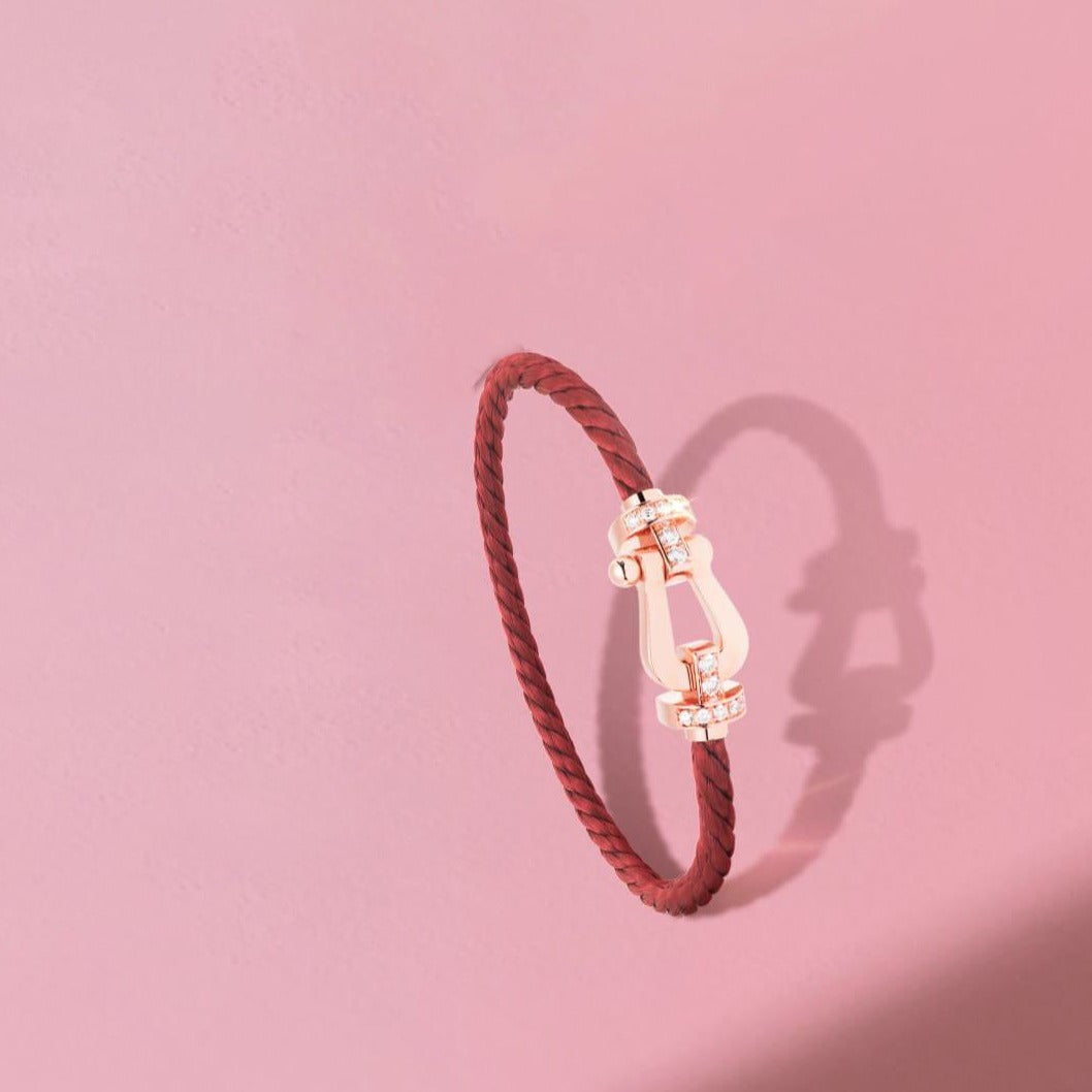 [Star Jewelry]FORCE 10 HALF DIAMOND PINK GOLD RED CORDERI LARGE AND MEDIUM MODEL