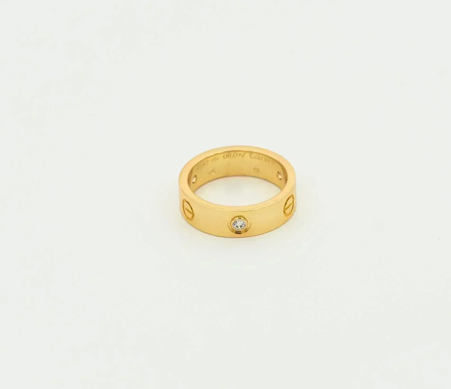[Star Jewelry]LOVE RING 5.5MM 3 DIAMONDS GOLD