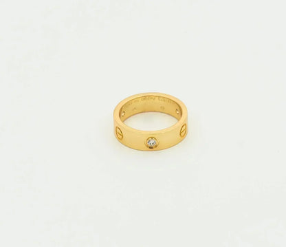 [Star Jewelry]LOVE RING 5.5MM 3 DIAMONDS GOLD