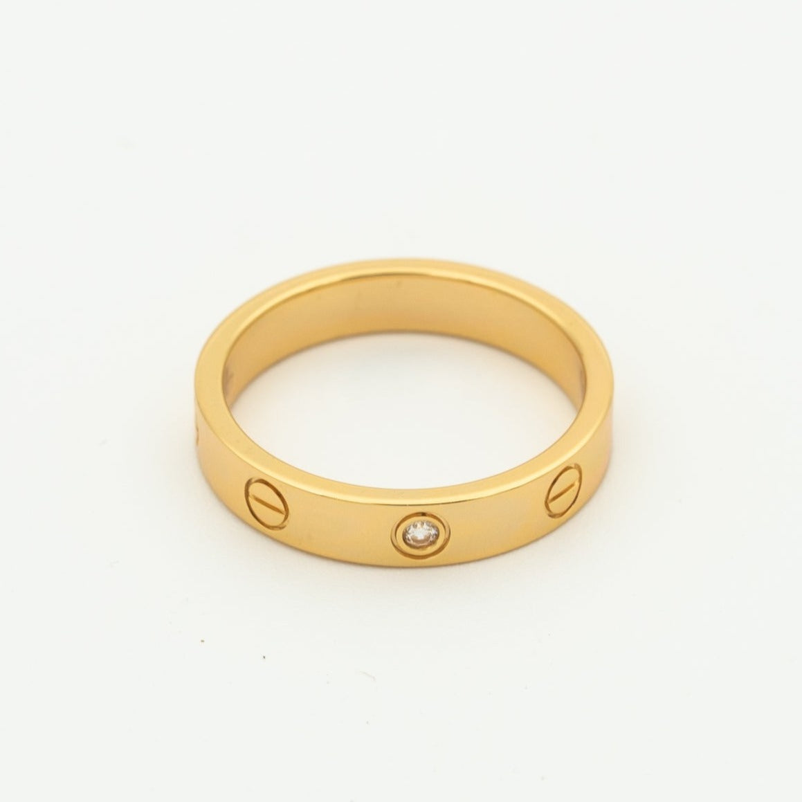 [Star Jewelry]LOVE RING 4MM 1 DIAMOND PINK GOLD