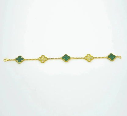 [Star Jewelry] CLOVER 5 MOTIF MALACHITE BRACELET COLLECTION