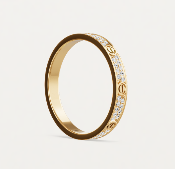 [Star Jewelry]LOVE RING 2.6mm-wide full-diamond ring Gold