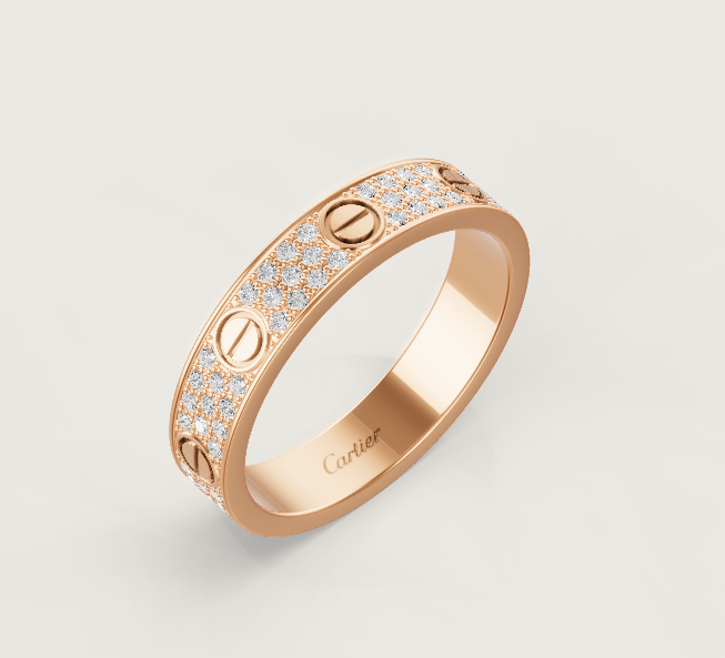 [Star Jewelry]LOVE RING 4mm-wide full-diamond ring Rose Gold