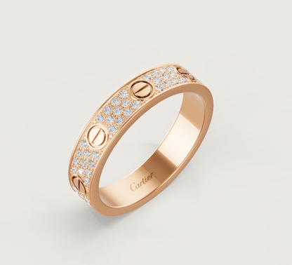 [Star Jewelry]LOVE RING 4mm-wide full-diamond ring Rose Gold