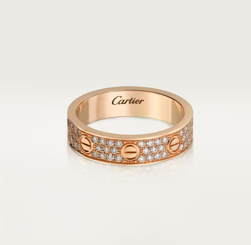 [Star Jewelry]LOVE RING 4mm-wide full-diamond ring Rose Gold