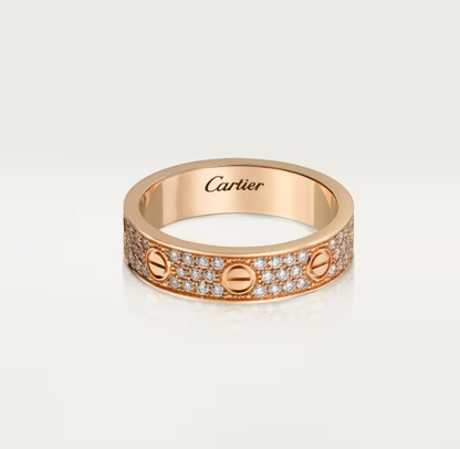 [Star Jewelry]LOVE RING 4mm-wide full-diamond ring Rose Gold