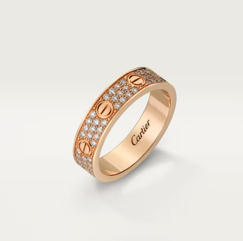 [Star Jewelry]LOVE RING 4mm-wide full-diamond ring Rose Gold
