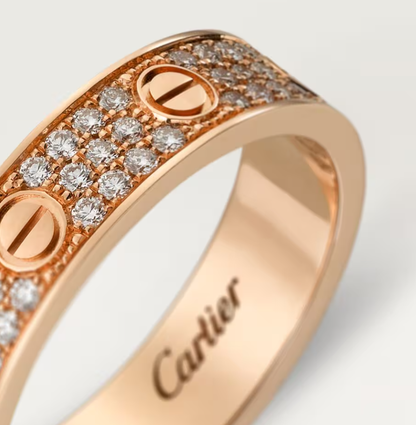 [Star Jewelry]LOVE RING 4mm-wide full-diamond ring Rose Gold